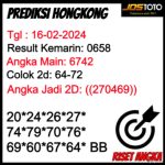 Prediksi Togel Jostoto Hongkongpools 16 Februari 2024