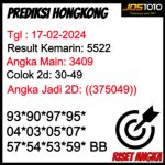 PREDIKSI TOGEL HK JOSTOTO HARI INI 17 FEBRUARI 2024