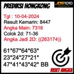 Prediksi Togel Jostoto Hongkongpools 10 April 2024