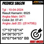 Prediksi Togel Jostoto Saigonlotto 10 April 2024