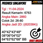 Prediksi Togel Jostoto Singapore 11 April 2024