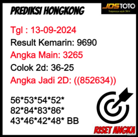 PREDIKSI TOGEL HK JOSTOTO