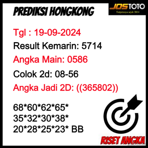 PREDIKSI TOGEL HK JOSTOTO