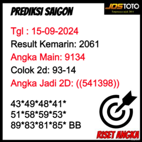 PREDIKSI TOGEL SAIGON JOSTOTO