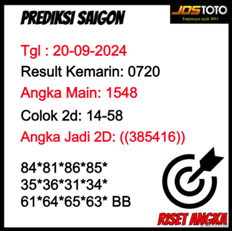 PREDIKSI TOGEL SAIGON JOSTOTO 