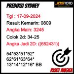 PREDIKSI TOGEL SYDNEY JOSTOTO